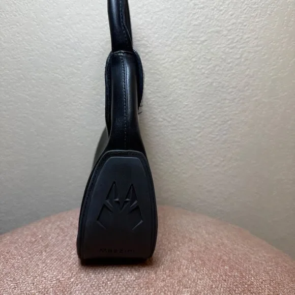 Vintage Mazzini Black Leather Handbag‎ Purse - Picture 4 of 5